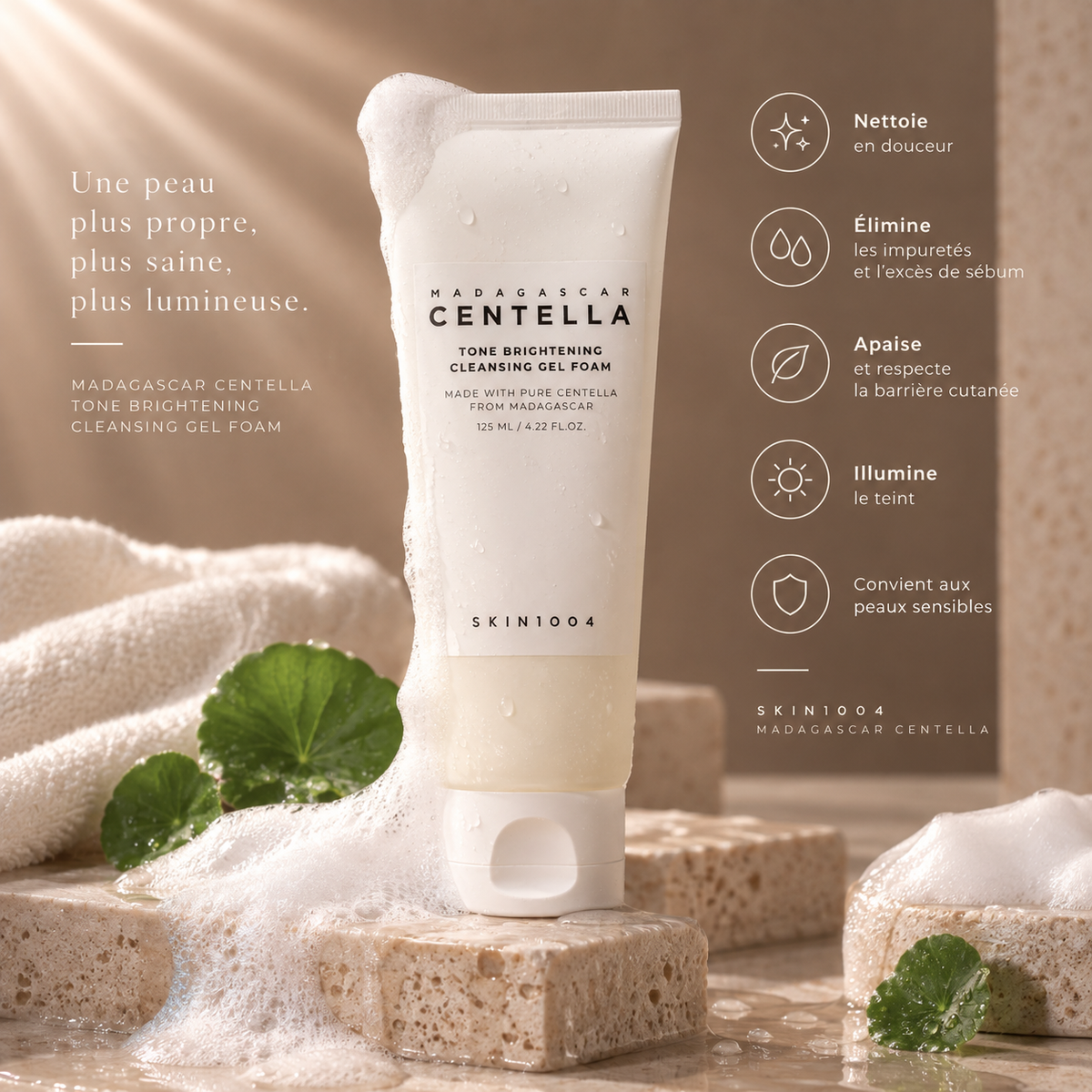 SKIN1004 Madagascar Centella Tone Brightening
Cleansing Gel Foam - Nettoyant Visage